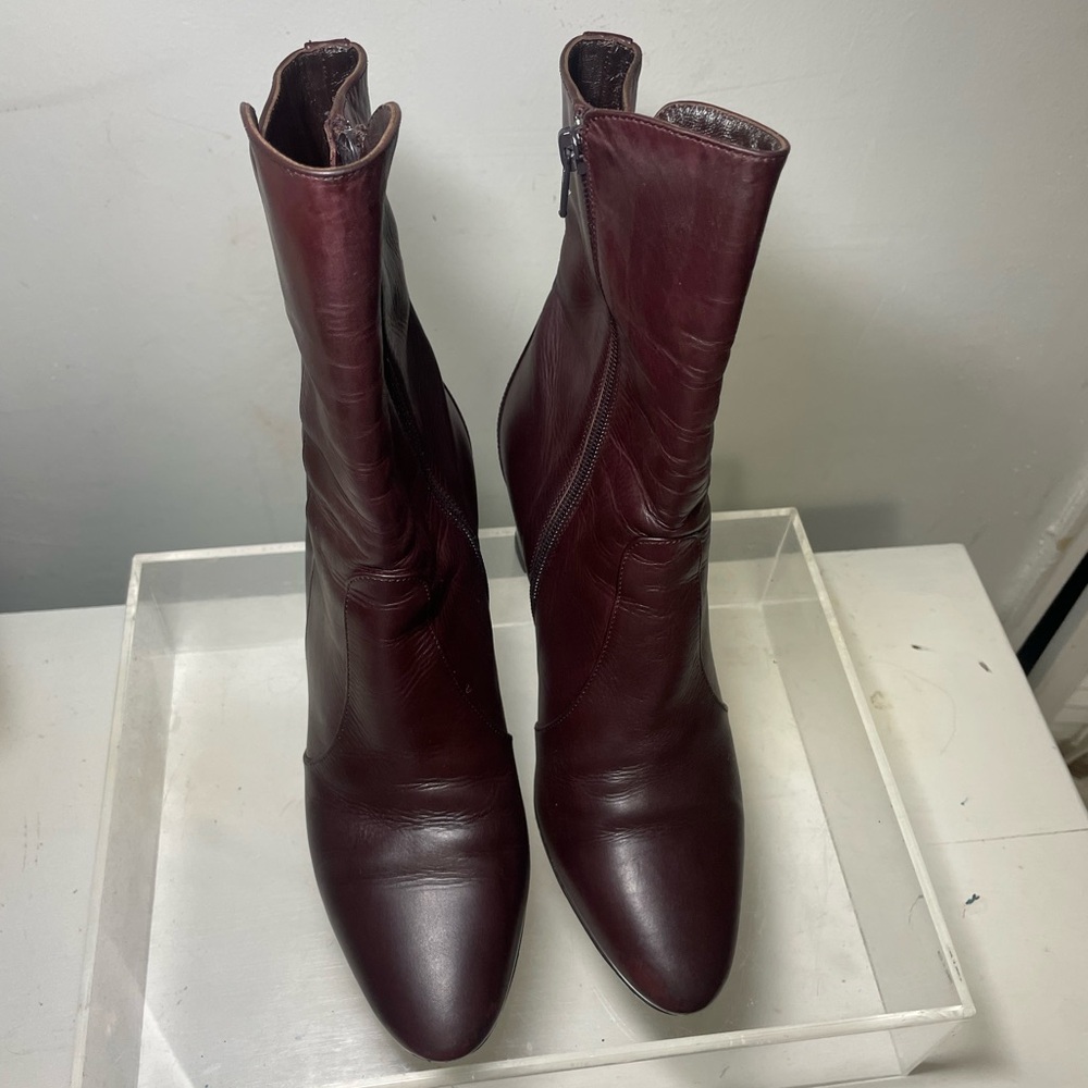 BALENCIAGA boots leather Wedge zípper brown sz 38
